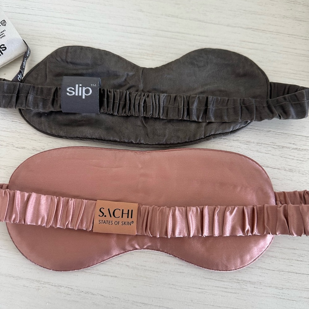 slip Satin Sleep Mask Duo - Charcoal and Blush